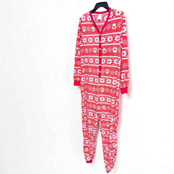 Secret Treasures Christmas Plush Onesie Union Suit Pajamas L (12–14) NWOT 🎄❄️ - Picture 8 of 13